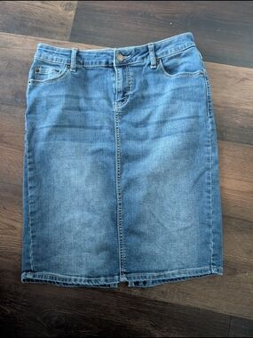 Great Westport Women's Blue Denim Jeans Pencil Skirt Size 2 W Stretch